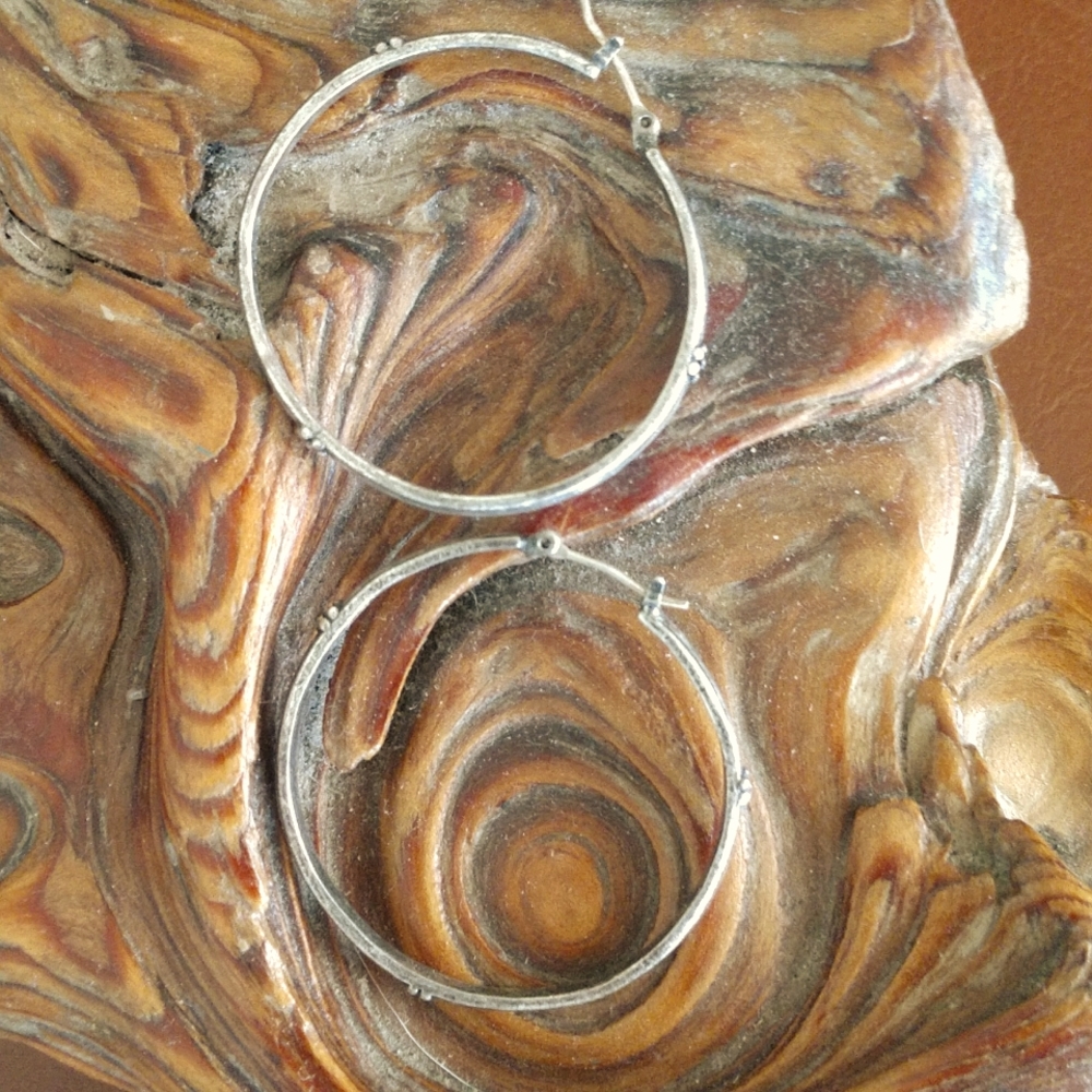 Lucky Silver Hoops